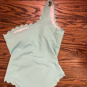 one shoulder mint green cupshe